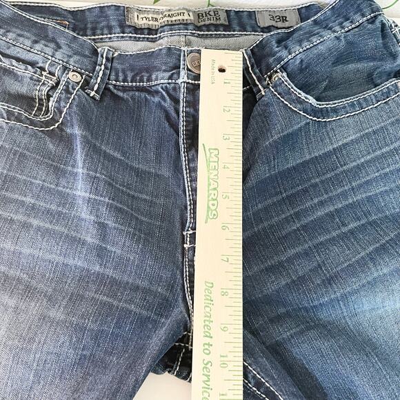 BKE Demin Tyler Straight Thick Stitch Jeans Men's Size 33R - Picture 13 of 15